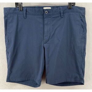 Open Edit Shorts Mens Sz‎ 40W Blue Chino Zipper Pockets Cotton Blend Bermuda